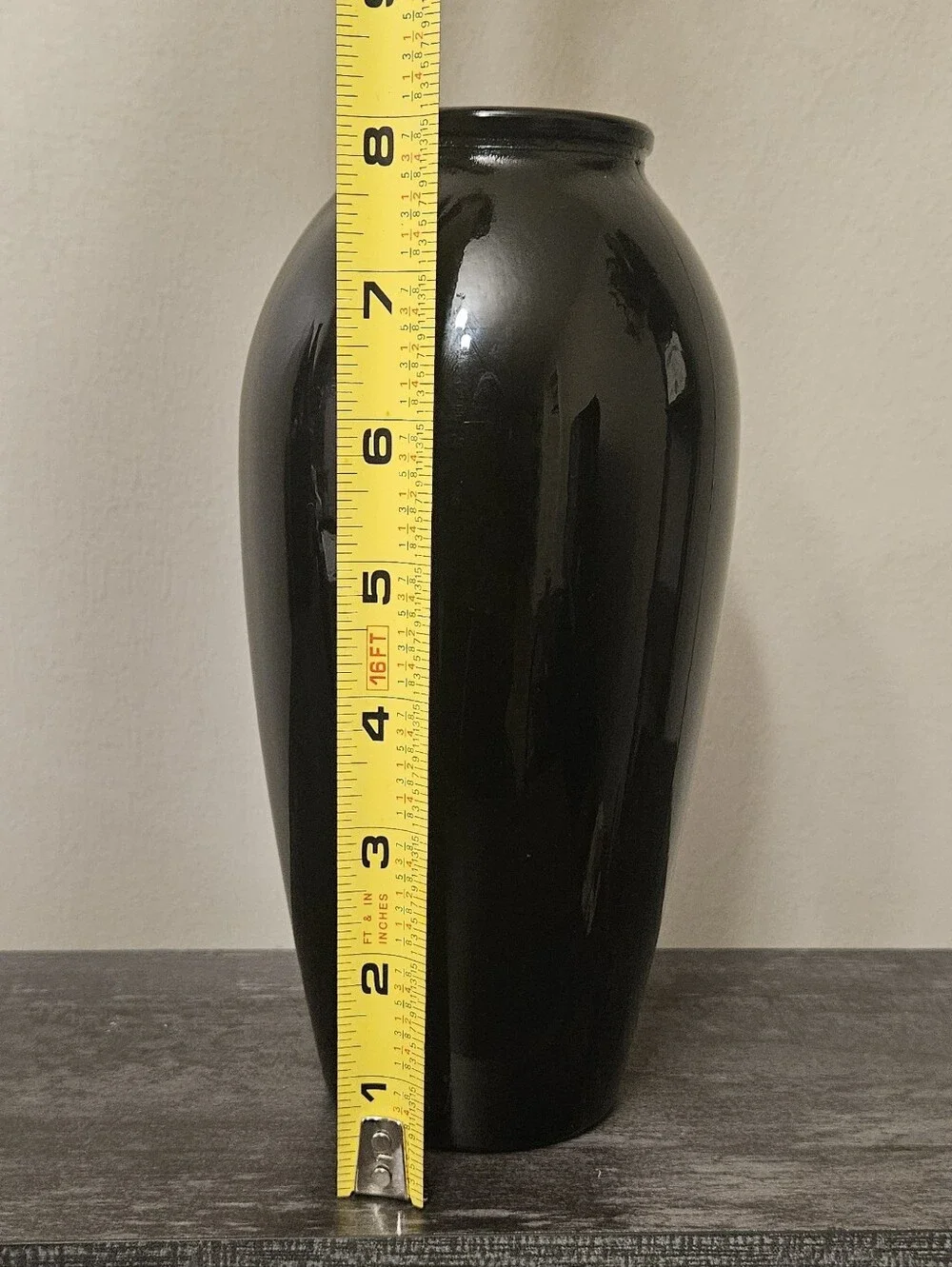 Vintage Black Amethyst Glass Vase Trio